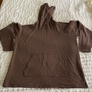 Eileen Fisher Cinnamon Brown Cozy Brushed Terry Hoodie XS NWT